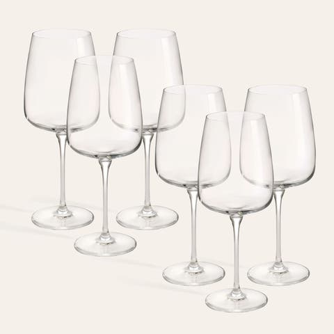 Poznan Glass White Wine Glass 16 Oz. Transparent Set Of 6