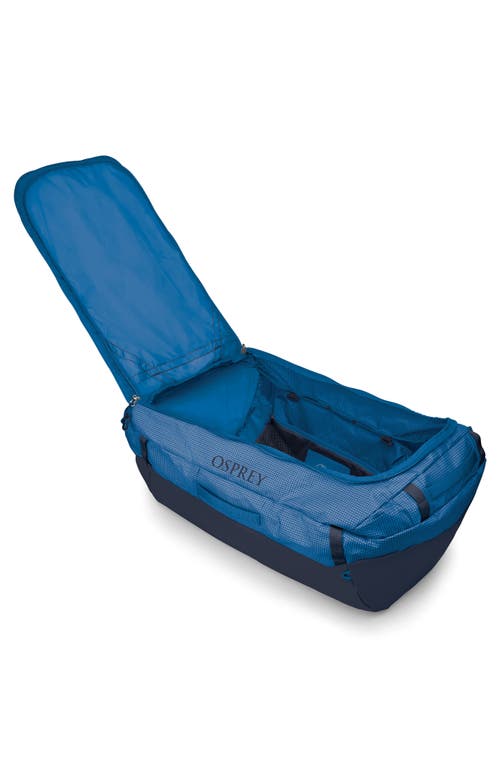 Osprey Transporter 120-liter Duffle Luggage In Blue Flame/nocturnal Blue