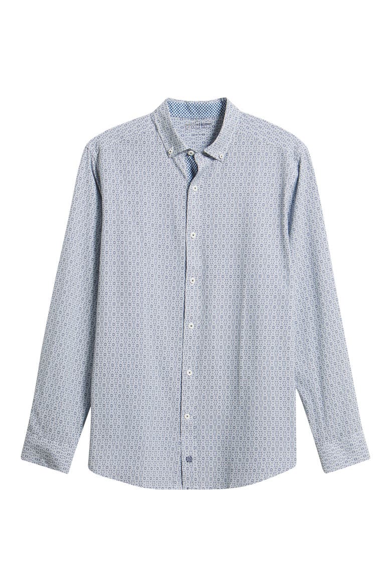 XC+™ Football Print Performance Button-Down Shirt, Alternate, color, NAVY