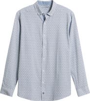 Johnston & Murphy XC+™ Football Print Performance Button-Down Shirt