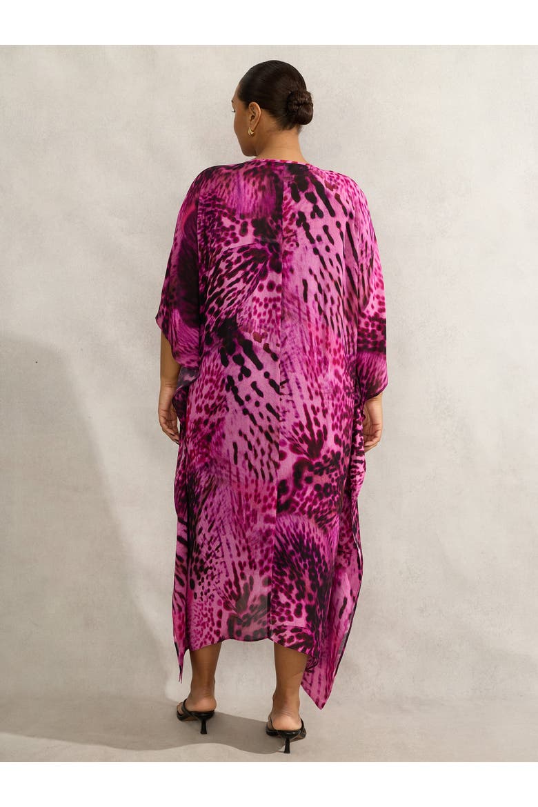 Animal Print Kaftan Dress, Alternate, color, Pink