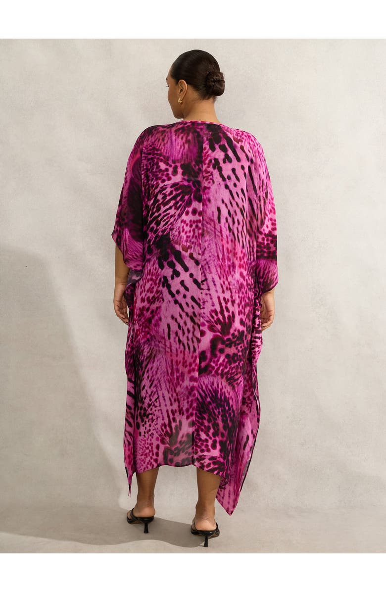 Live Unlimited Animal Print Kaftan Dress, Alternate, color, Pink