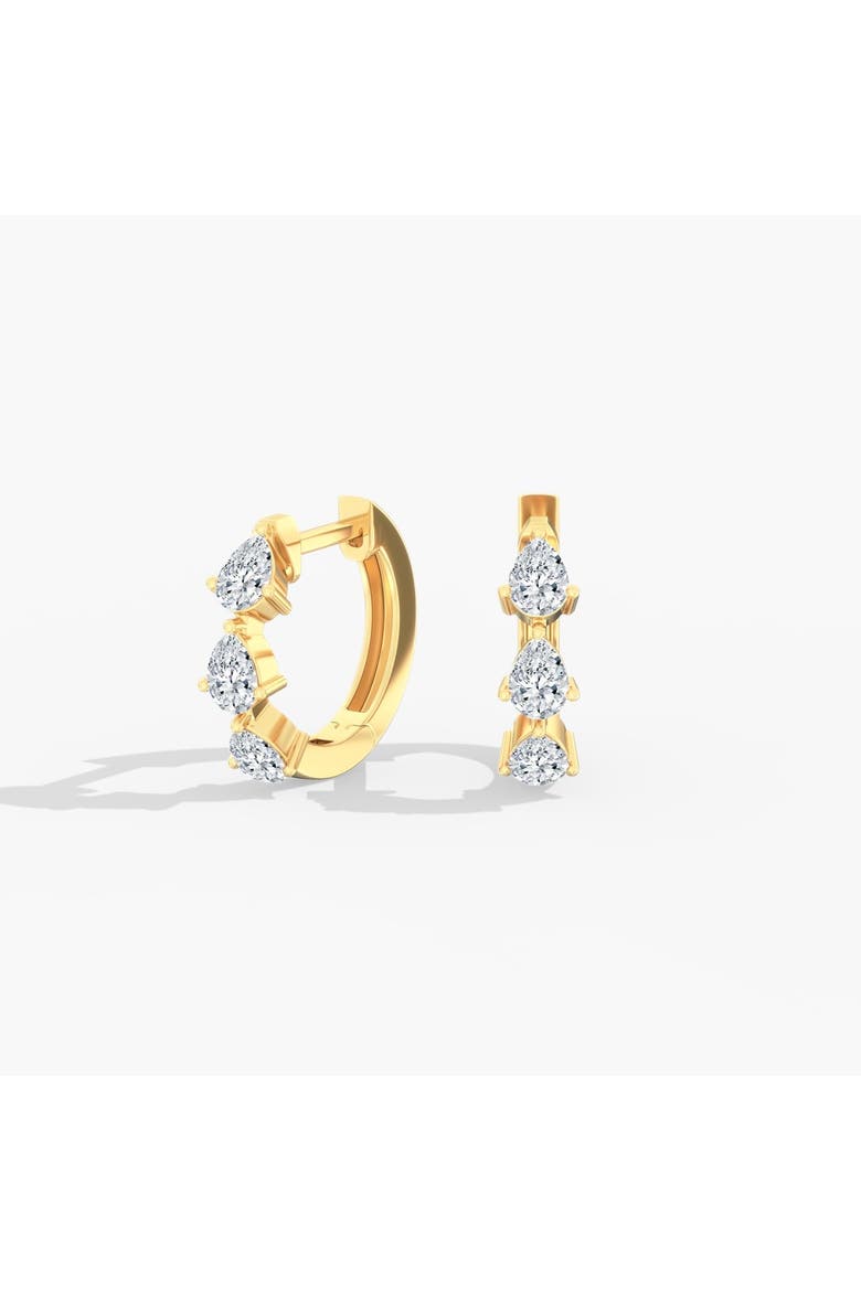 Pear Lab Diamond Huggie in 14K Gold, Main, color, Yellow Gold