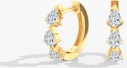 Everlee Pear Lab Diamond Huggie in 14K Gold