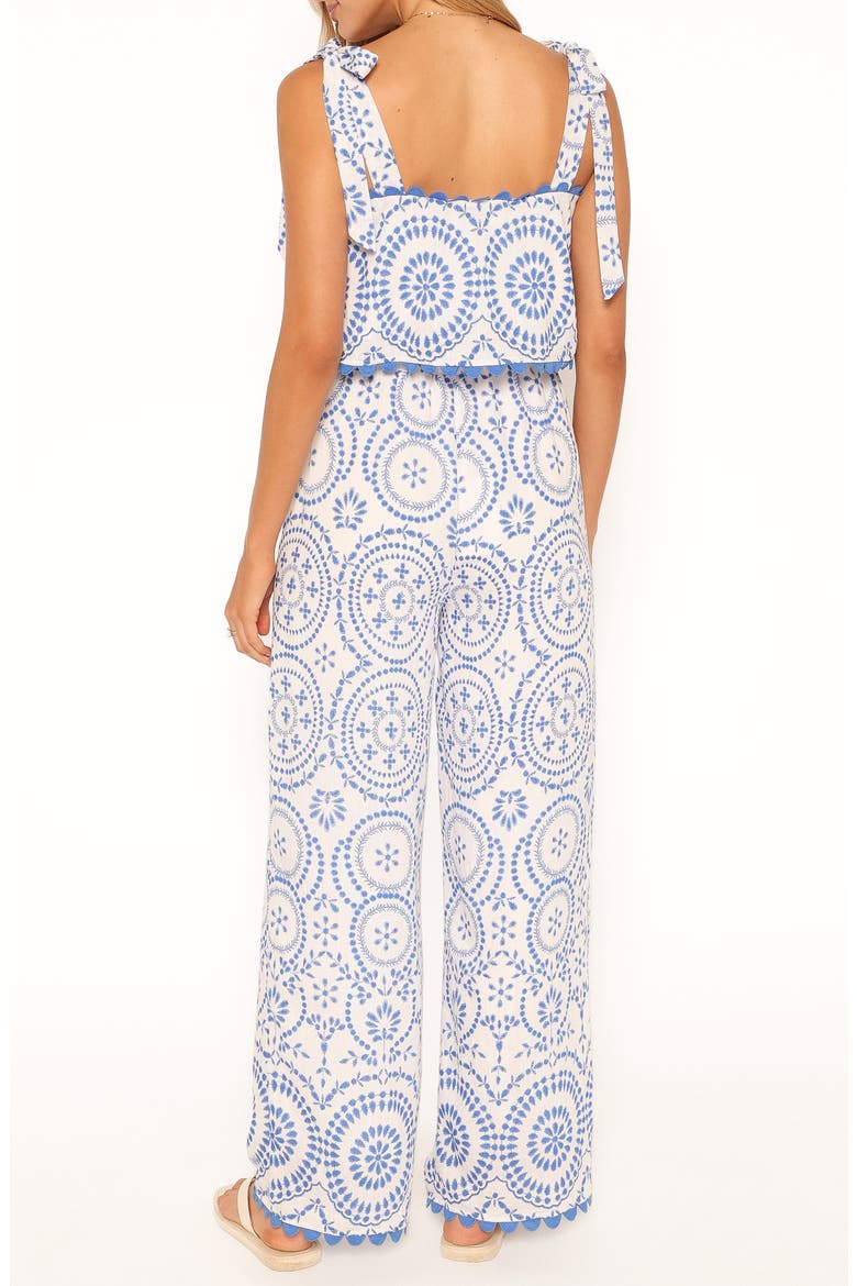 Felicia Tile Print Top & Pants Set, Alternate, color, BLUE TILE