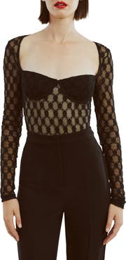 Bardot Adoni Long Sleeve Mesh Bodysuit