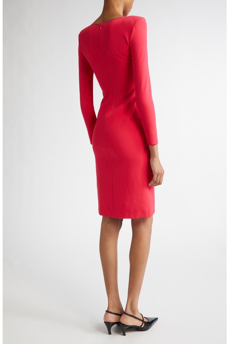 Ruched Long Sleeve Jersey Body-Con Dress, Alternate, color, SOLID MEDIUM RED