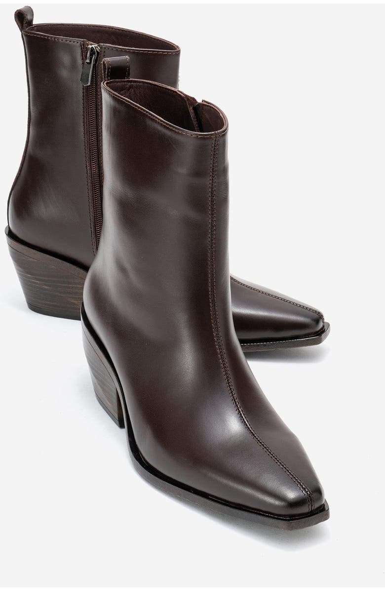 Forever & Always Shoes Lexia Leather Western Boot, Alternate, color, Brown