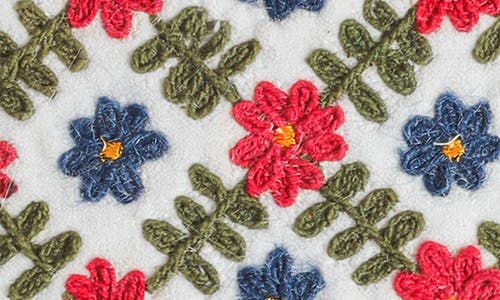Tiramisu Verdant Bloom Hand-embroidered Cocktail Napkins In White Multi
