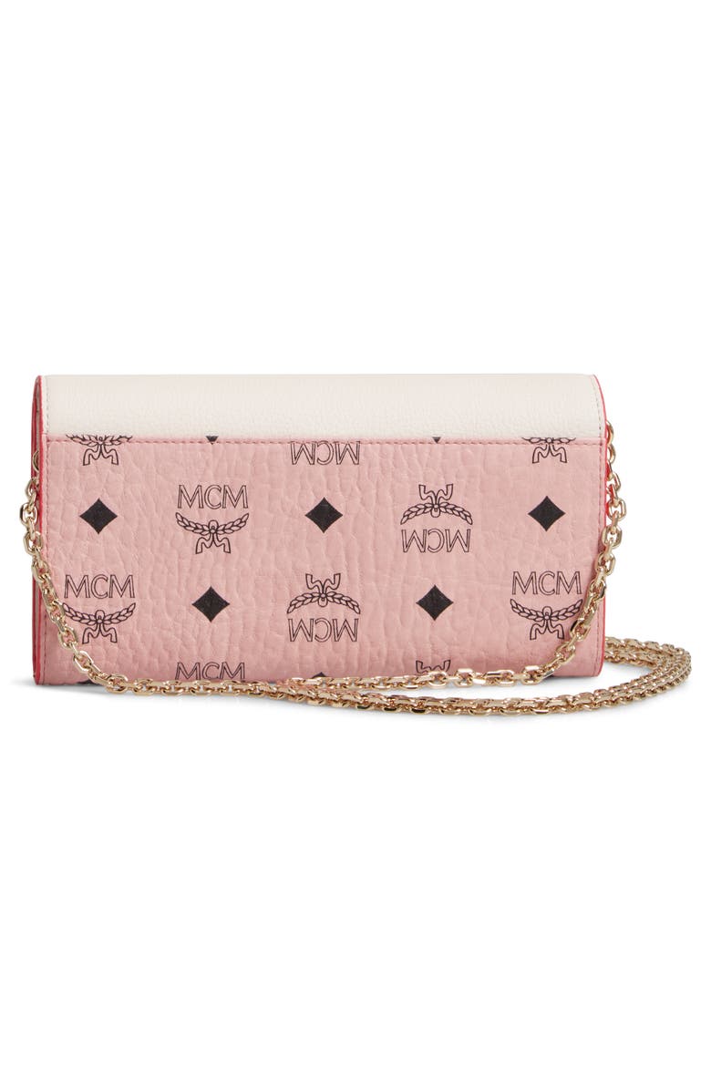 MCM Patricia Visetos Leather Wallet on a Chain, Alternate, color, 