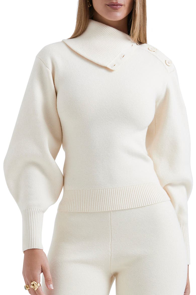 Adelita Split Cowl Neck Sweater, Main, color, CREAM