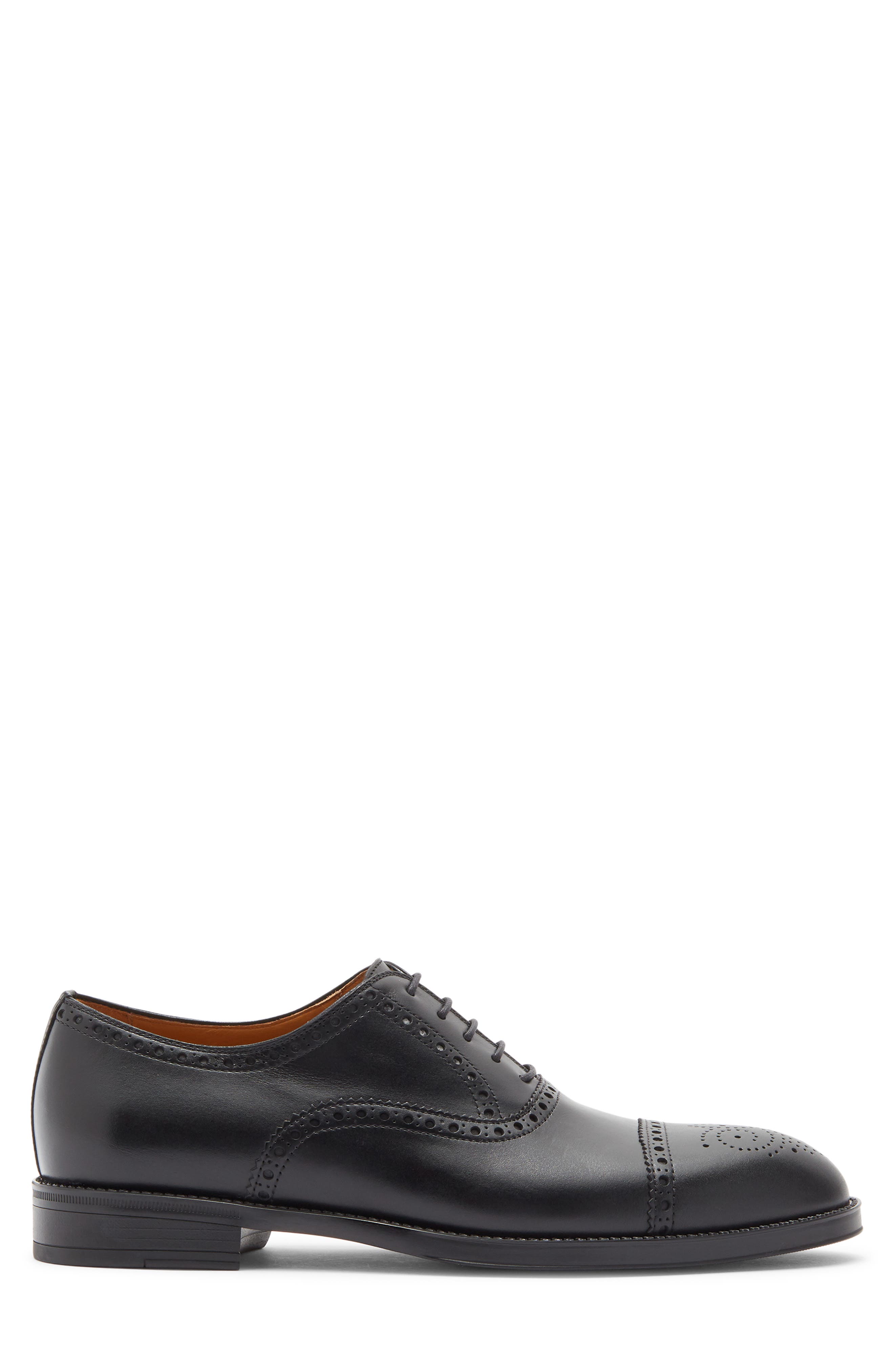 Magnanni Eddison Medallion Cap Toe Oxford, Alternate, color, Black