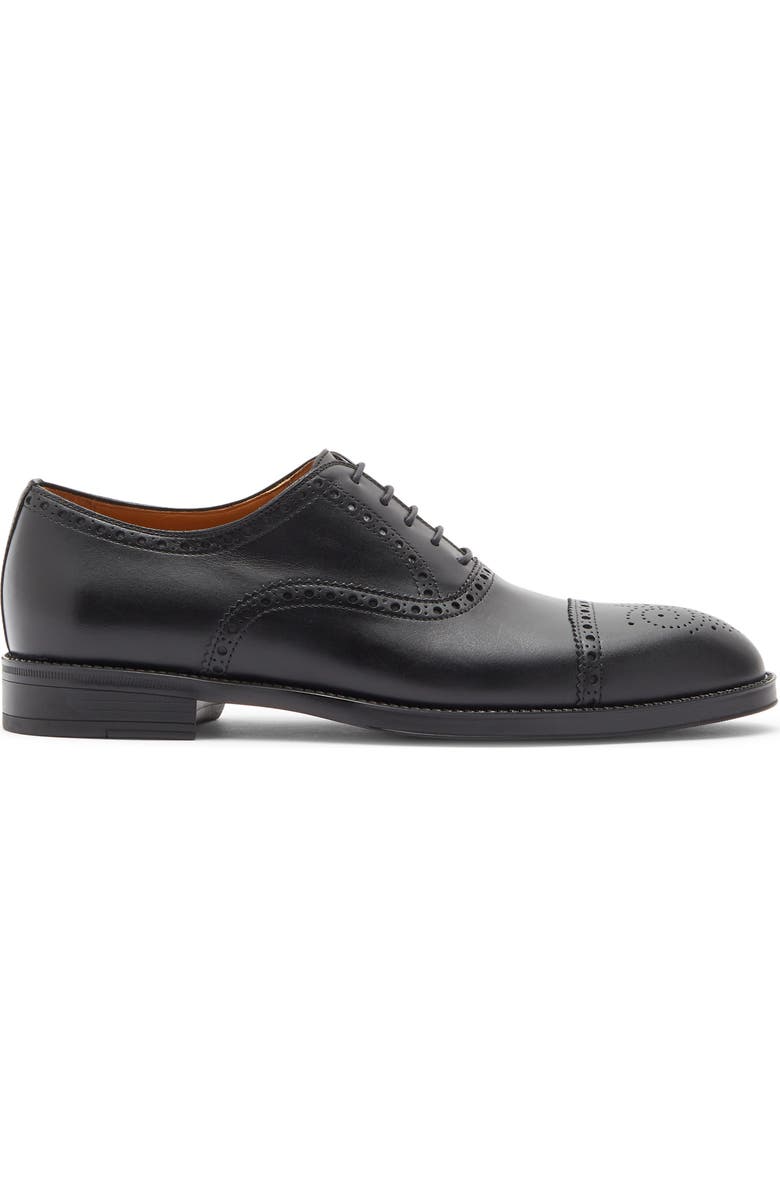 Magnanni Eddison Medallion Cap Toe Oxford, Alternate, color, Black