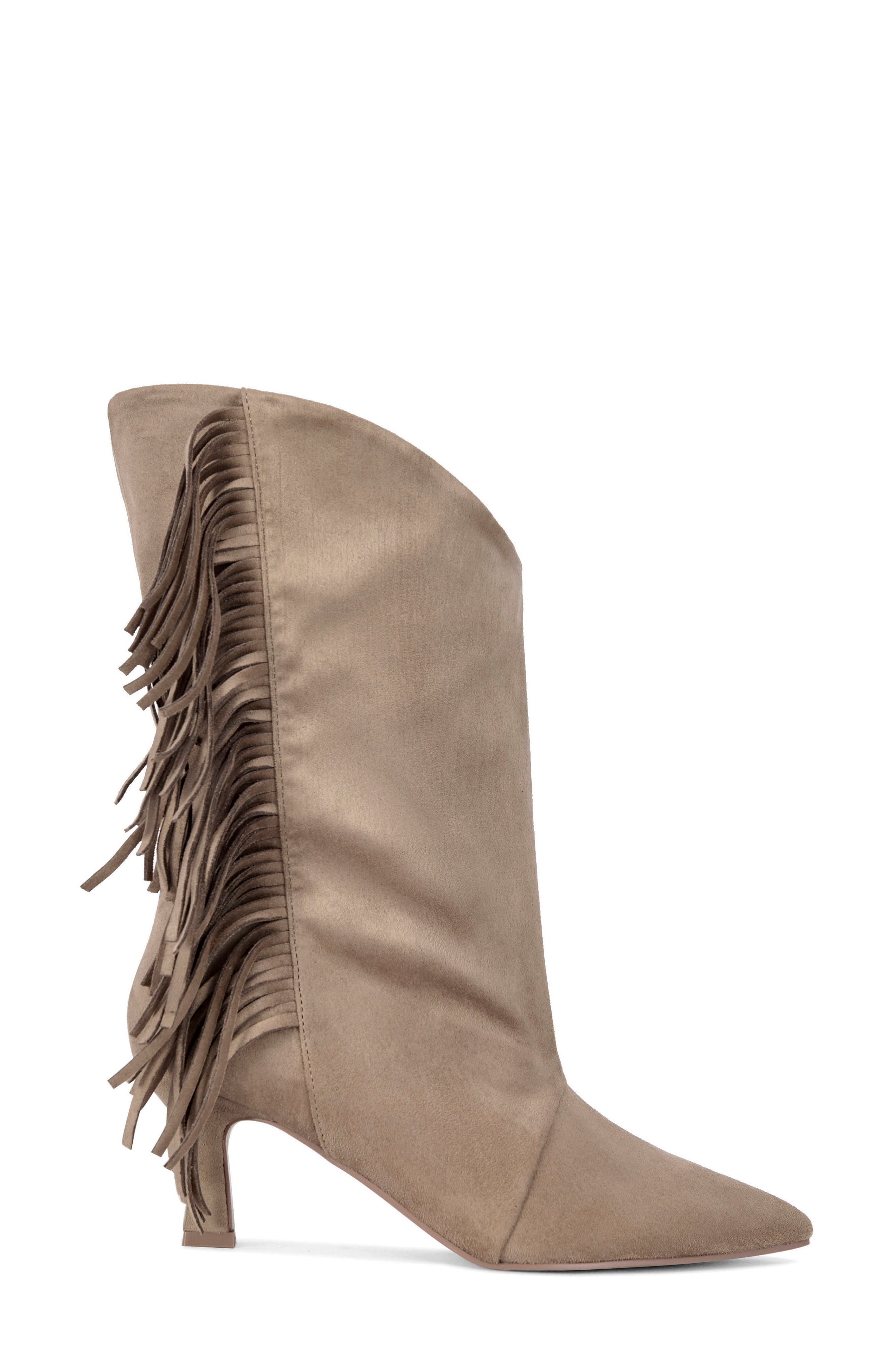 Sariah Fringe Boot, Alternate, color, TAUPE