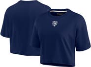 Fanatics Signature Women's Fanatics Signature Navy Chicago Bears Elements Super Soft Boxy Cropped T-Shirt