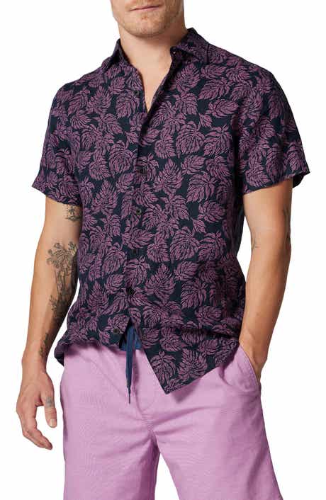 Rodd & Gunn Yelverton Sport Fit Frond Print Short Sleeve Linen Button-Up Shirt