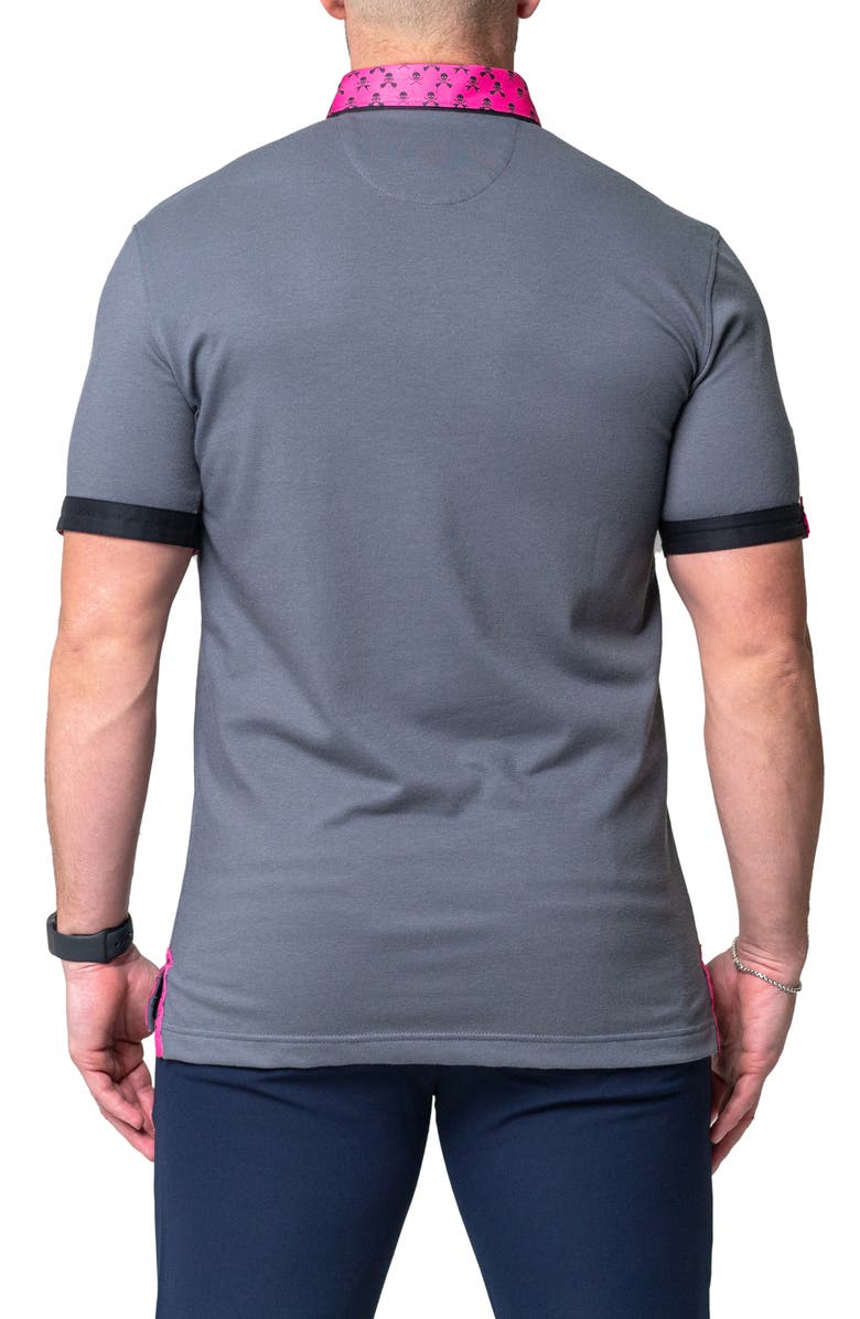 Maceoo Mozartsolid Crossbone Grey Jersey Polo, Alternate, color, Grey