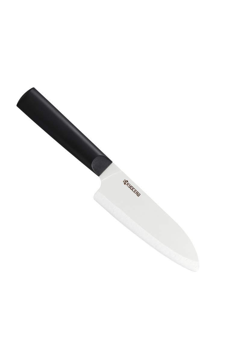 Kyocera INNOVATIONwhite<sup
®</sup
5.5-Inch Ceramic Santoku Knife, White Blade, Main, color, Black