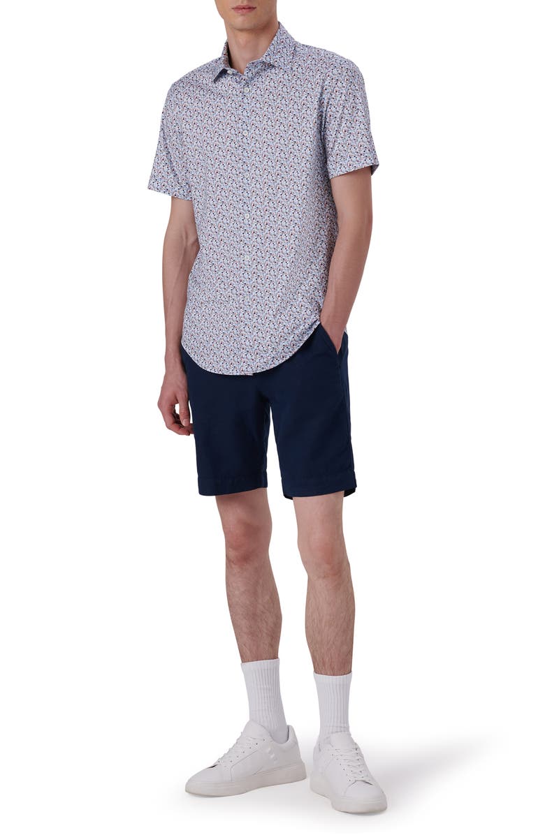 Bugatchi Miles OoohCotton<sup>®</sup> Confetti Print Short Sleeve Button-Up Shirt, Alternate, color, 