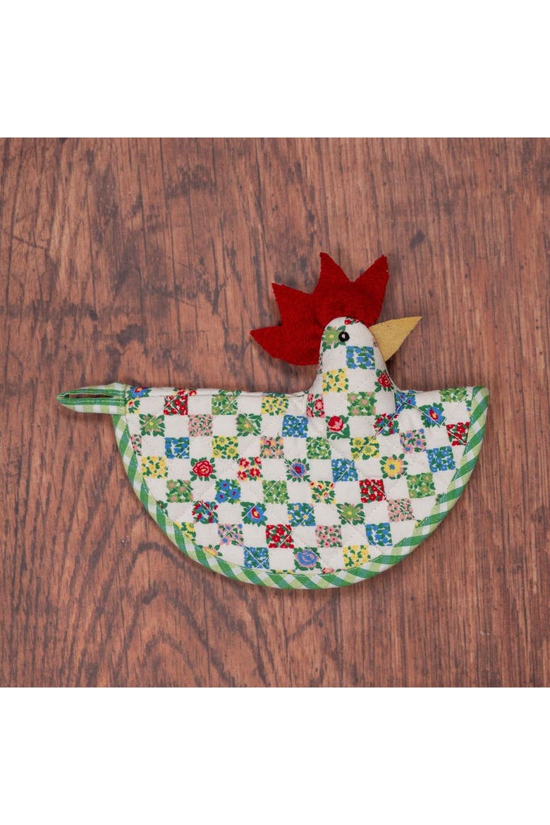 Rebecca Happy Hen Potholder, Alternate, color, Green