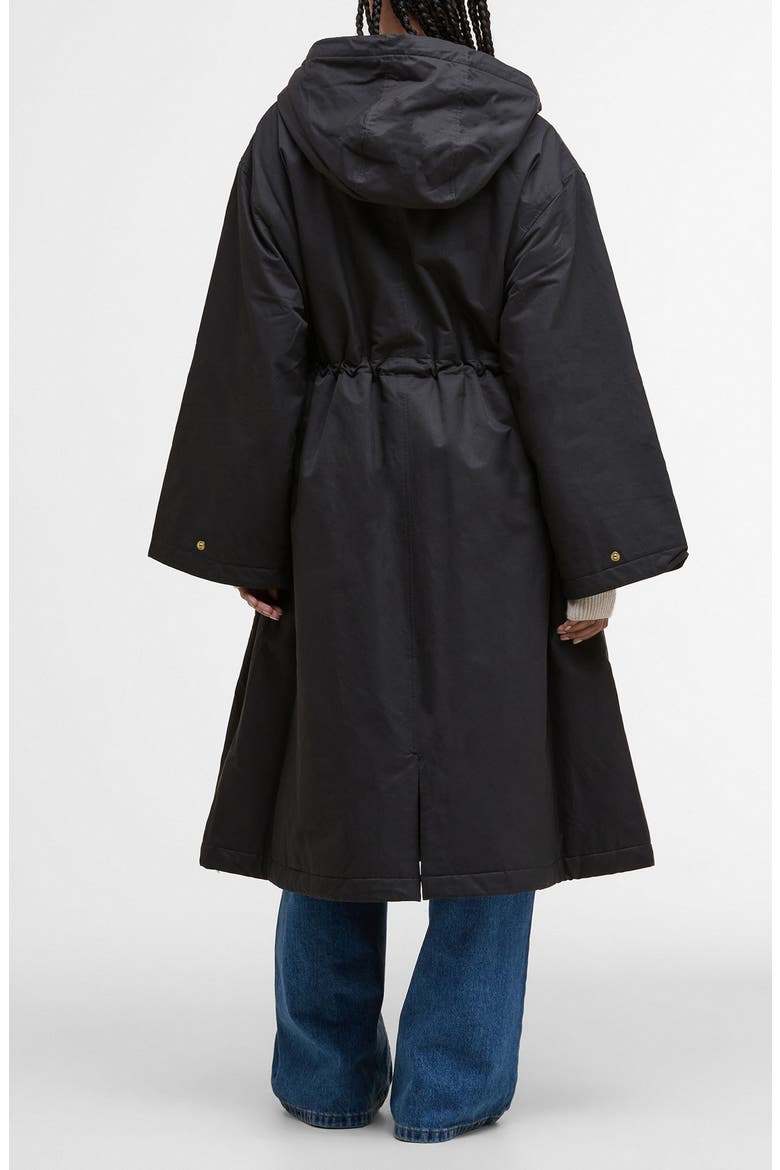 Dena Water Repellent Hooded Coat, Alternate, color, BLACK/ CLASSIC TARTAN