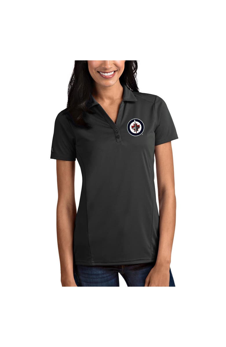 ANTIGUA Women's Antigua Gray Winnipeg Jets Tribute Polo, Main, color, 