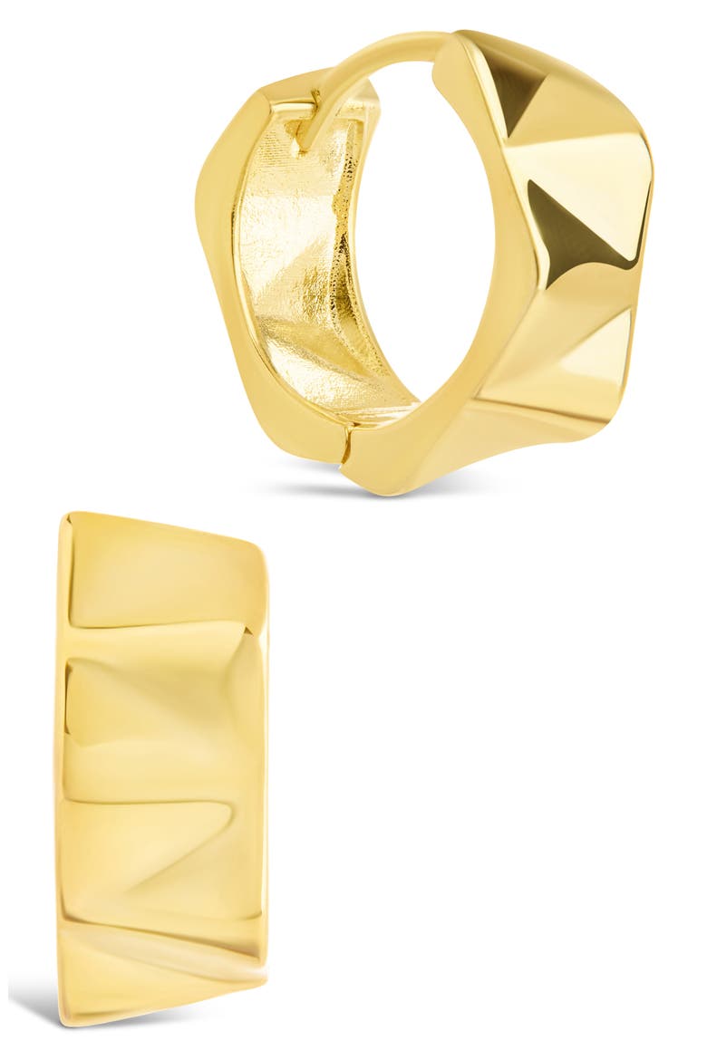 Ginevra Bolt Hoop Earrings, Main, color, GOLD