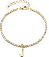 Adornia Initial Charm Tennis Bracelet