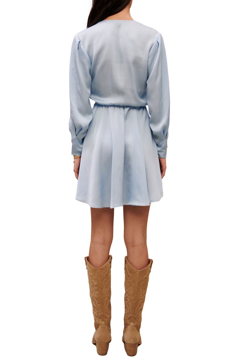 maje Revolver Ruched Long Sleeve Dress, Alternate, color, Blue