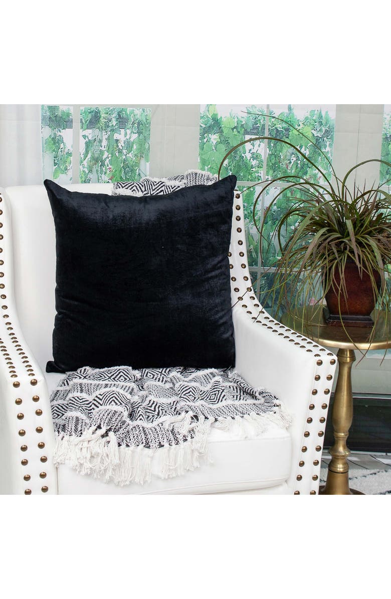 PARKLAND COLLECTION Spano Tran Solid Throw Pillow, Alternate, color, Black