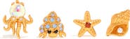 Girls Crew Shell Animal Stud Earring Set