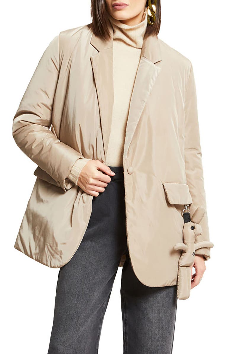 ottod'Ame Puffer Blazer, Main, color, Stone