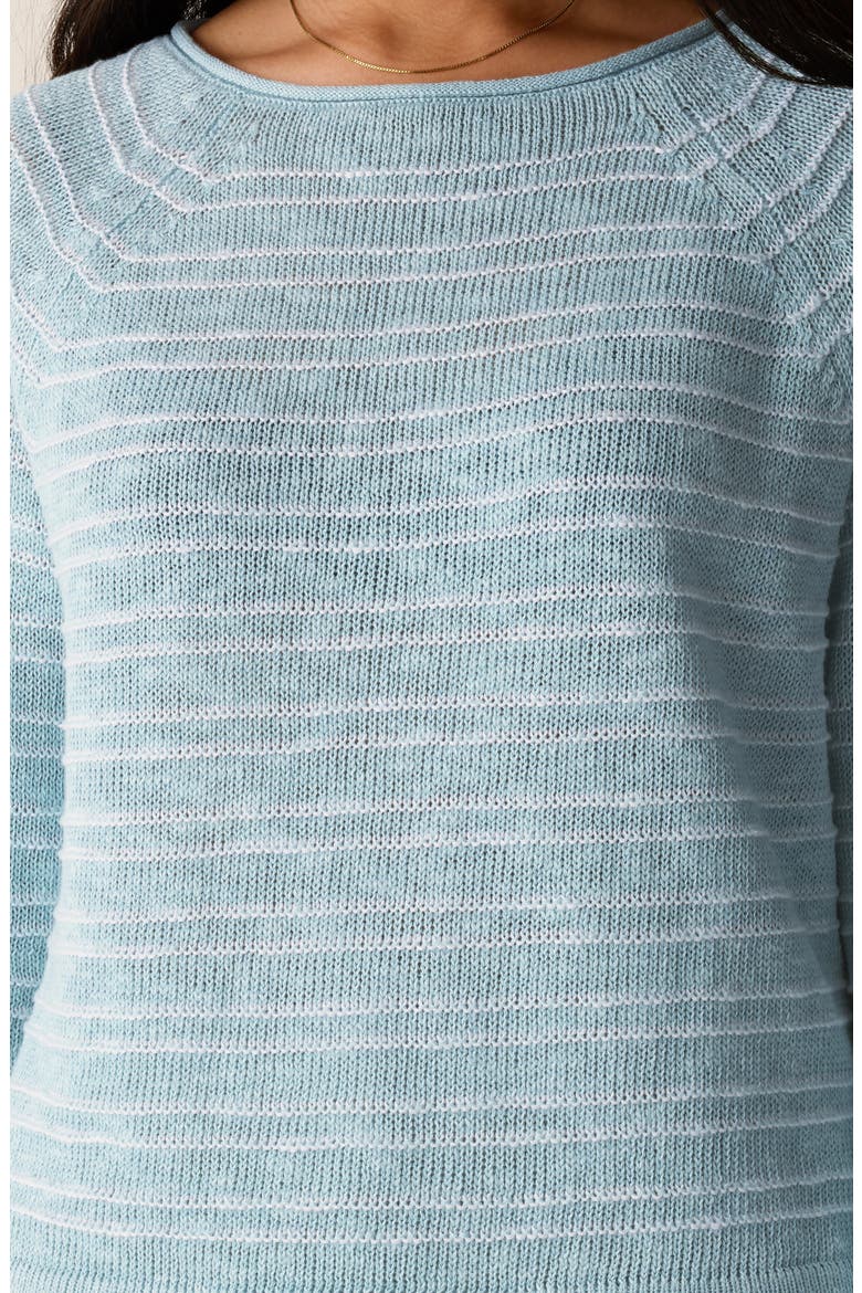 Bateau Neck Stripe Sweater, Alternate, color, BREEZE