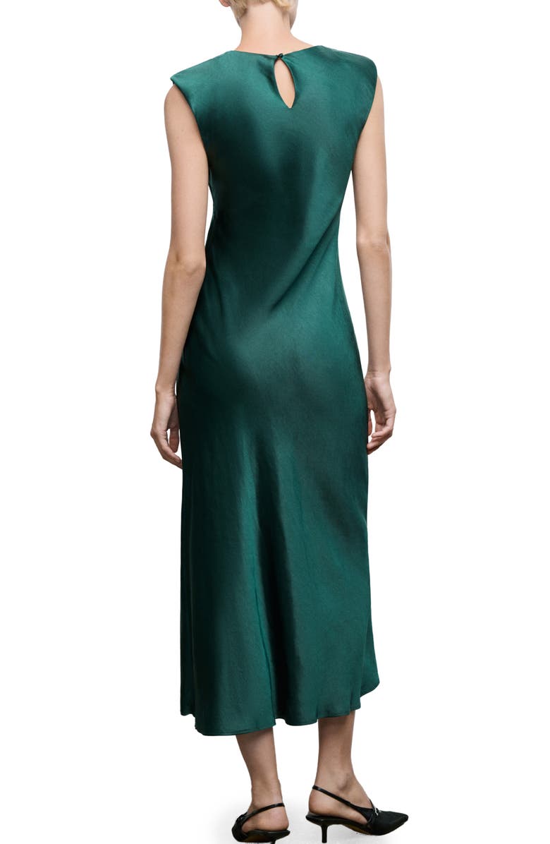 MANGO Satin Dress, Alternate, color, Green