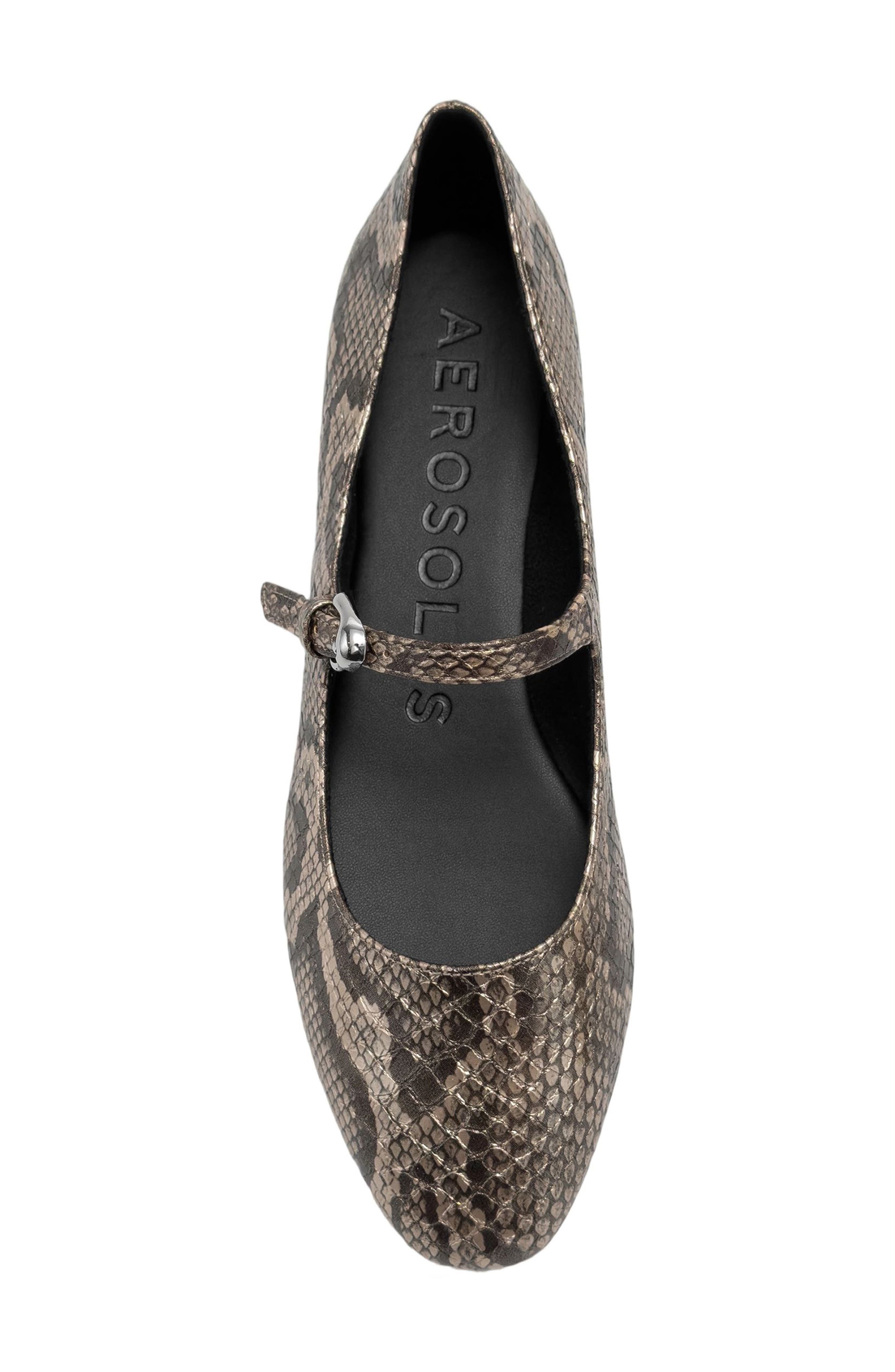 Annette Mary Jane Flat, Alternate, color, CHAMPAGNE METALLIC SNAKE PRINT