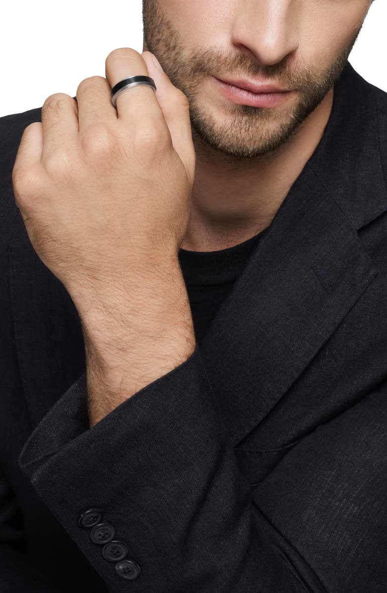 David Yurman Beveled Titanium Band Ring, Alternate, color,