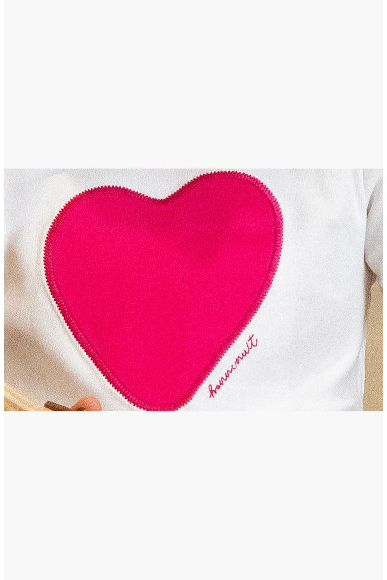 Short Sleeve Heart Star Loungewear Set, Alternate, color, Ivory Fuchsia Heart