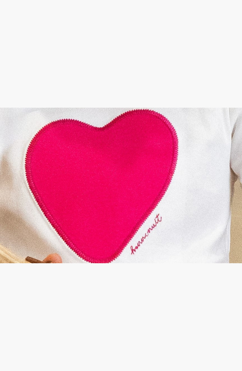 NoggiWear Short Sleeve Heart Star Loungewear Set, Alternate, color, Ivory Fuchsia Heart