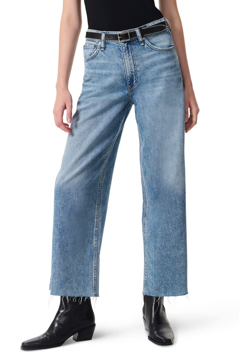 Featherweight Andi High Waist Ankle Wide Leg Jeans, Main, color, BEACON