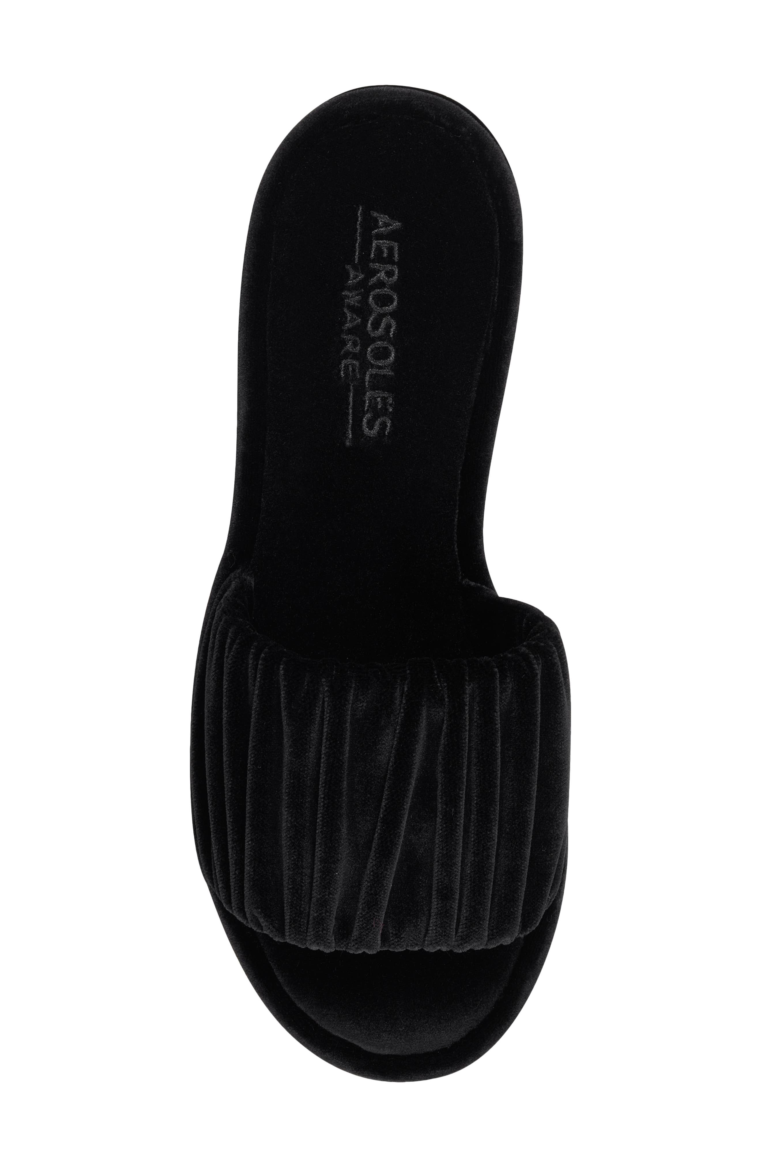 Jamaica Ruched Slide Sandal, Alternate, color, BLACK VELVET