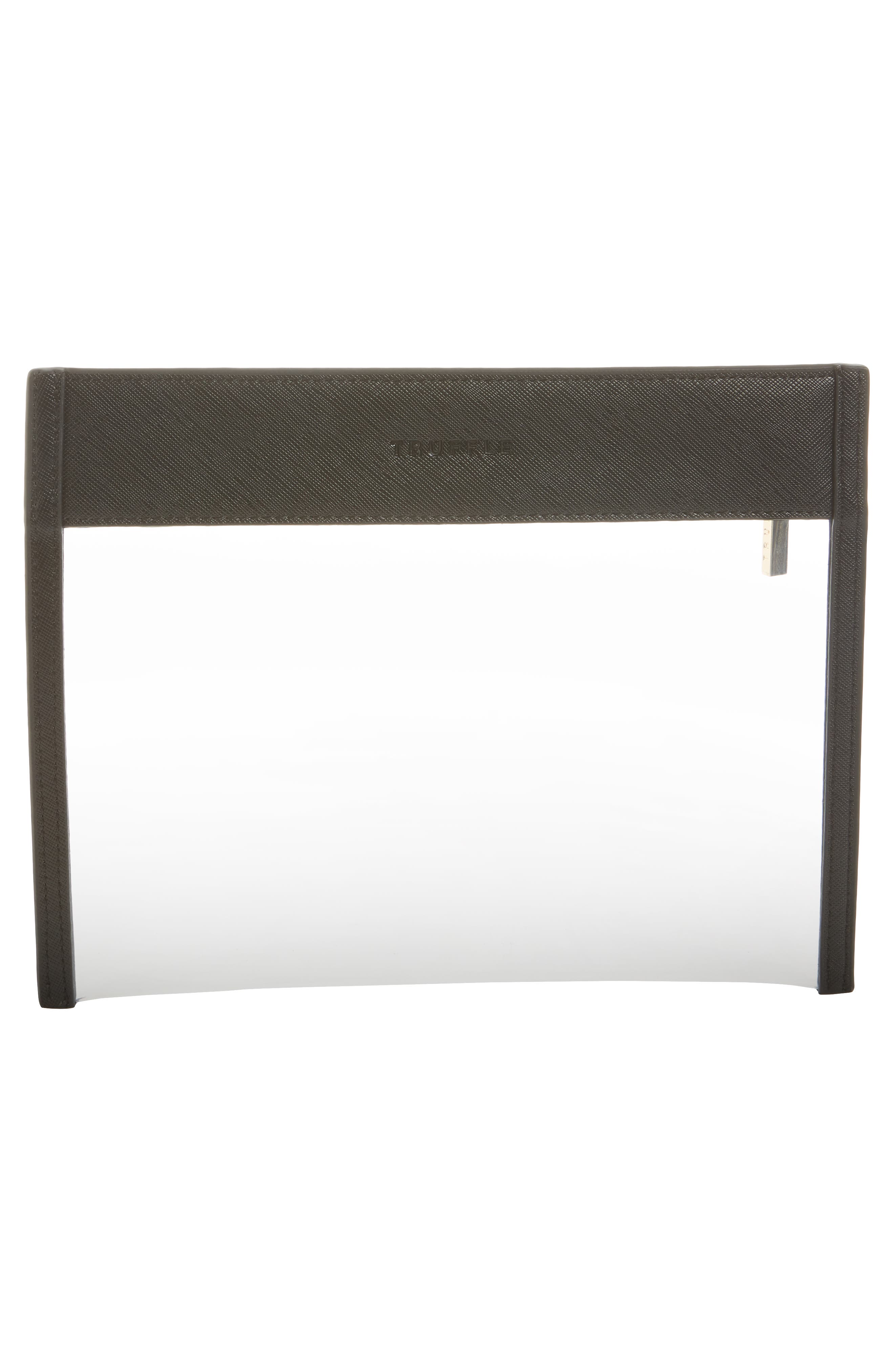 Truffle Small Clarity Clutch, Alternate, color, 