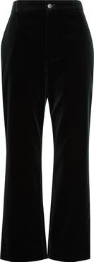 Saint Laurent High Waist Cotton Velour Pants