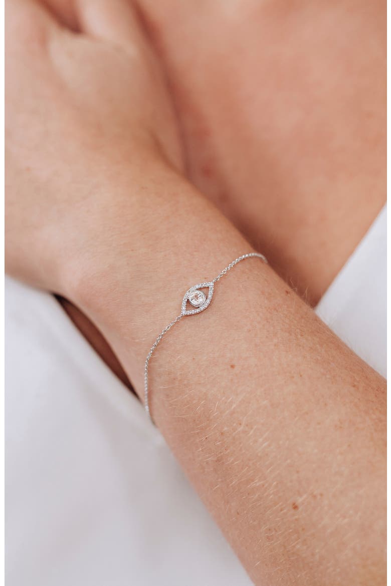 Classique Pavé Evil Eye Bracelet, Alternate, color, SILVER