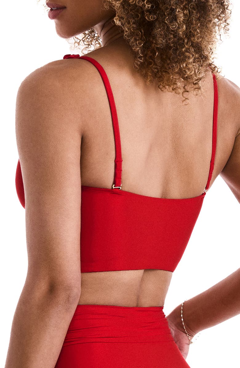 Mimi Flamingo Sonny Midkini Swim Top, Alternate, color, Cherry