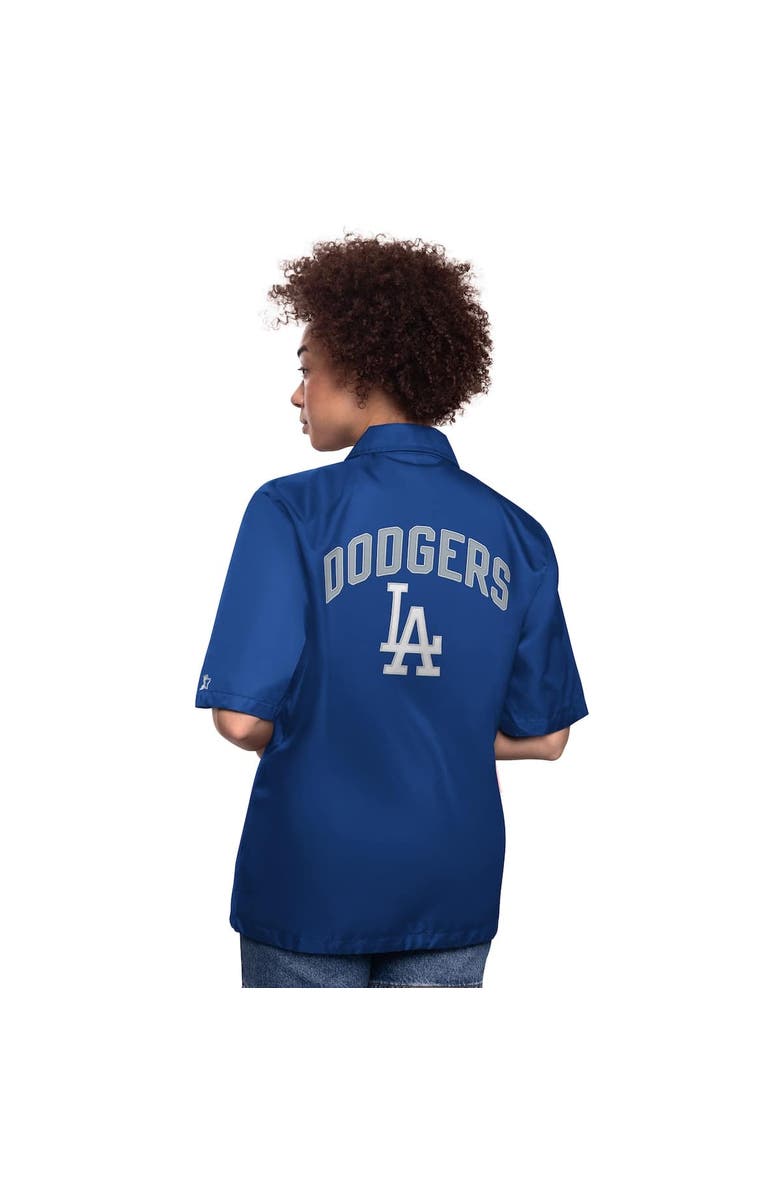 STARTER Women's Starter Royal Los Angeles Dodgers High Post Short Sleeve Full-Snap Coaches Jacket, Alternate, color, Royal
