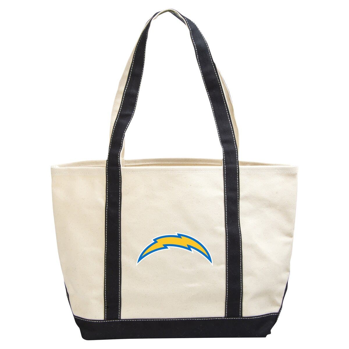 LOGO BRANDS Los Angeles Chargers Canvas Tote Bag, Main, color, 
