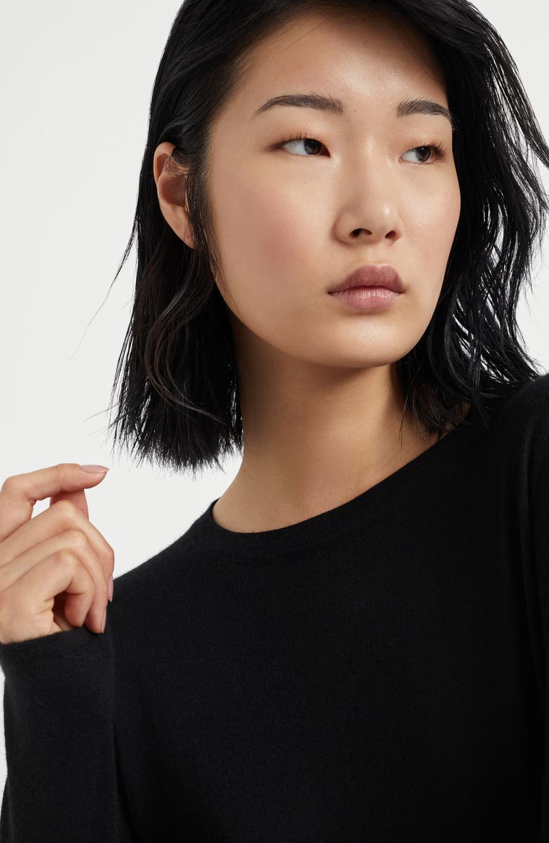 Brunello Cucinelli Cashmere and silk sweater, Alternate, color, Black