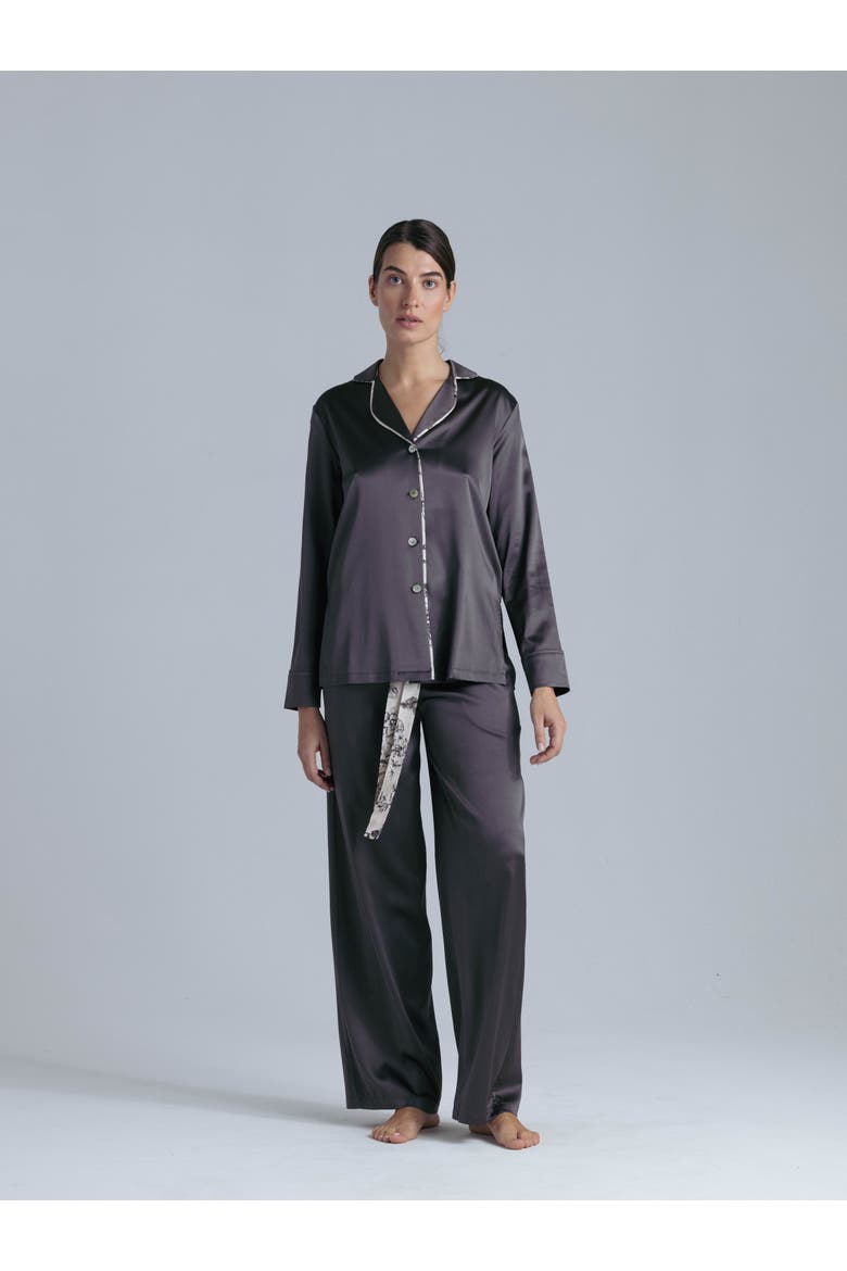 Silk Sleep Shirt, Alternate, color, Magic Grey