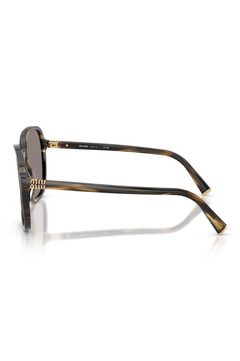 58mm Pillow Sunglasses, Alternate, color, STRIPED LODEN / DARK GREY