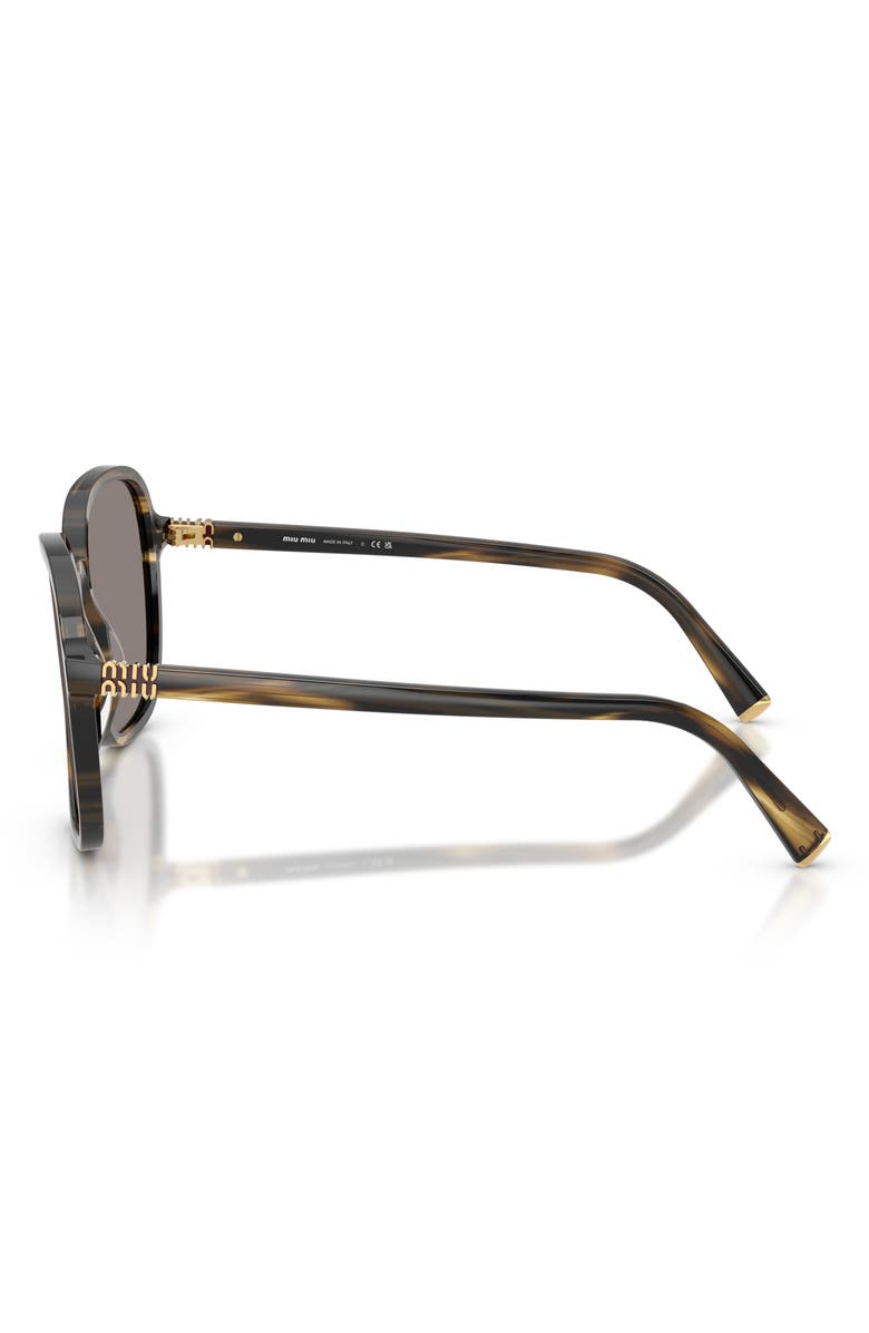 Miu Miu 58mm Pillow Sunglasses, Alternate, color, Striped Loden / Dark Grey